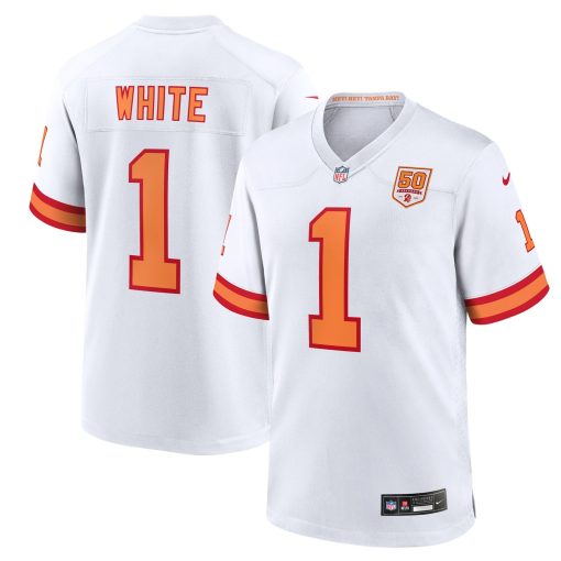 Rachaad White ’76 Tampa Bay Buccaneers Nike 50th Season Game Jersey – White