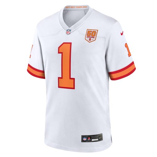 Rachaad White ’76 Tampa Bay Buccaneers Nike 50th Season Game Jersey – White - Image 2
