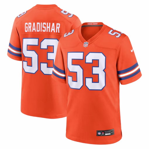 Randy Gradishar Denver Broncos Nike Mile High Collection 1977 Throwback Retired Player Game Jersey – Orange