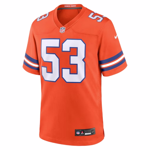 Randy Gradishar Denver Broncos Nike Mile High Collection 1977 Throwback Retired Player Game Jersey – Orange - Image 2