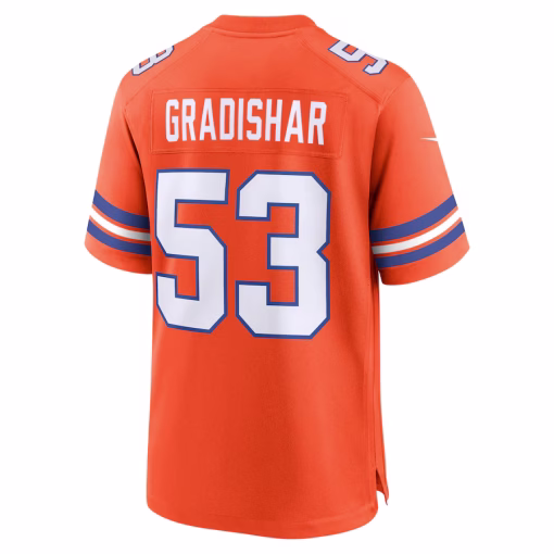 Randy Gradishar Denver Broncos Nike Mile High Collection 1977 Throwback Retired Player Game Jersey – Orange - Image 3