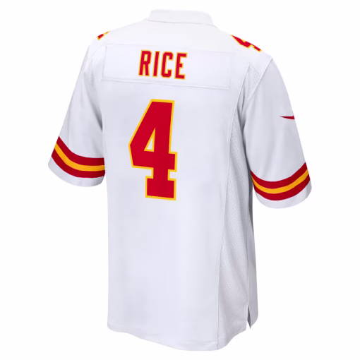 Men’s Kansas City Chiefs Rashee Rice Nike White Game Jersey - Image 3