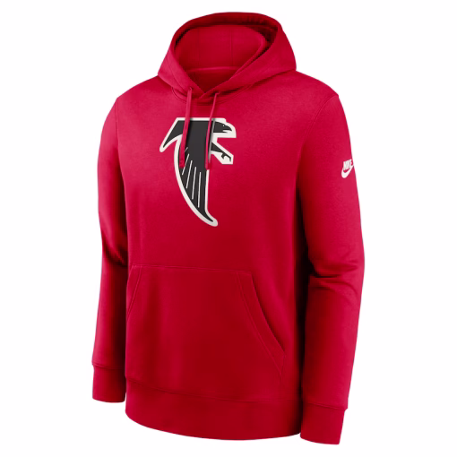Atlanta Falcons Nike Rewind Club Logo Pullover Hoodie – Red - Image 2