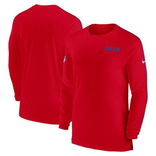 Buffalo Bills Nike Sideline Coach UV Performance Long Sleeve T-Shirt – Red