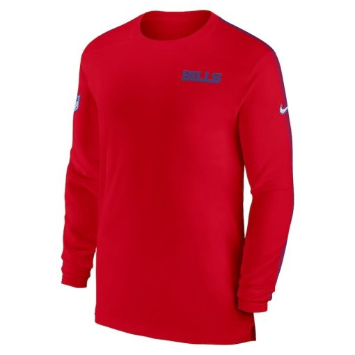 Buffalo Bills Nike Sideline Coach UV Performance Long Sleeve T-Shirt – Red - Image 2