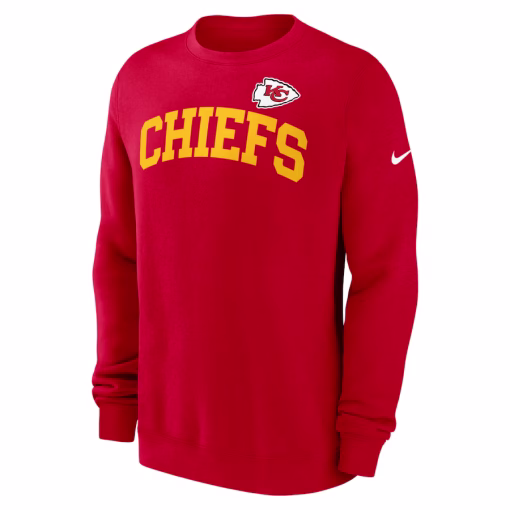 Men’s Kansas City Chiefs Nike Red Club Pullover Sweatshirt - Image 2