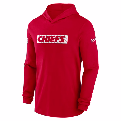 Men’s Kansas City Chiefs Nike Red Sideline Hoodie Performance Long Sleeve T-Shirt - Image 2