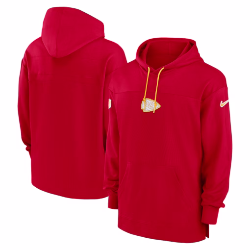 Men’s Kansas City Chiefs Nike Red Sideline Jersey Performance Pullover Hoodie