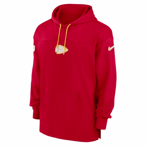 Men’s Kansas City Chiefs Nike Red Sideline Jersey Performance Pullover Hoodie - Image 2