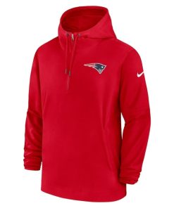 Alternative view of New England Patriots Nike Sideline Half-Zip Hoodie – Red