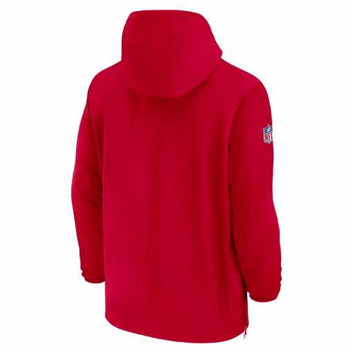 New England Patriots Nike Sideline Half-Zip Hoodie – Red - Image 3