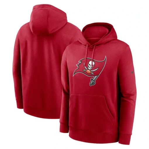 Tampa Bay Buccaneers Nike Club Logo Pullover Hoodie – Red