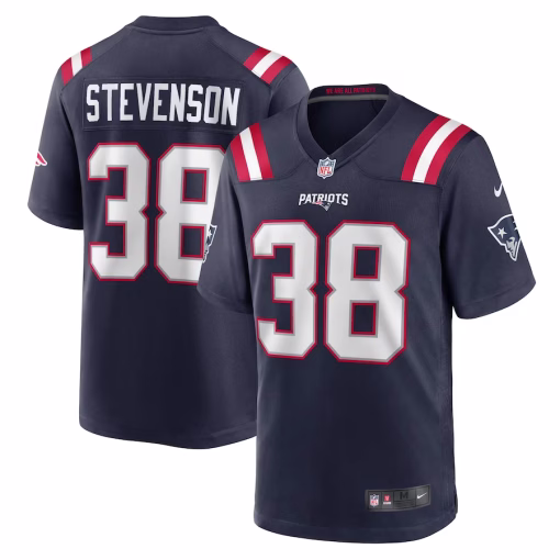 Rhamondre Stevenson New England Patriots Nike Game Jersey – Navy