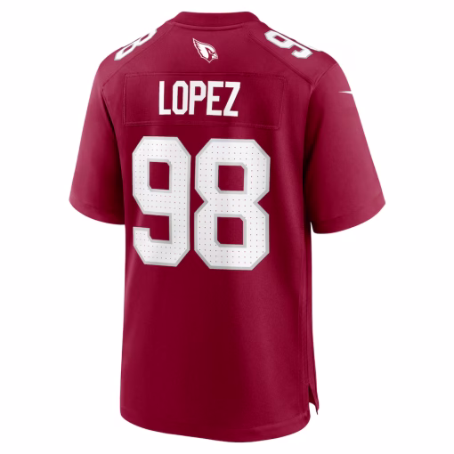 Roy Lopez Arizona Cardinals Nike Team Game Jersey – Cardinal - Image 3