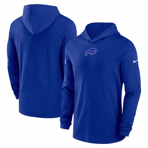 Buffalo Bills Nike Sideline Performance Long Sleeve Hoodie T-Shirt – Royal
