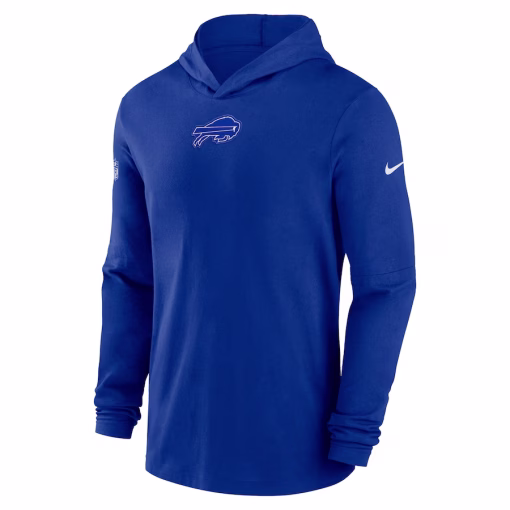 Buffalo Bills Nike Sideline Performance Long Sleeve Hoodie T-Shirt – Royal - Image 2