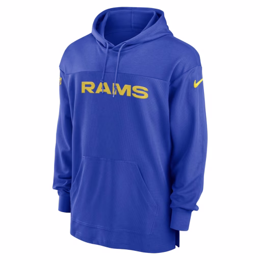 Los Angeles Rams Nike 2023 Sideline Lightweight Performance Hooded Top – Royal - Image 2