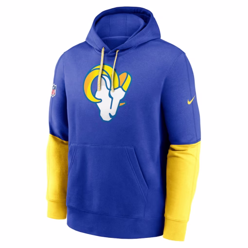 Los Angeles Rams Nike 2024 Sideline Club Pullover Hoodie – Royal - Image 2