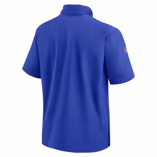 Los Angeles Rams Nike 2024 Sideline Coach Short Sleeve Half-Zip Hoodie Jacket – Royal - Image 3