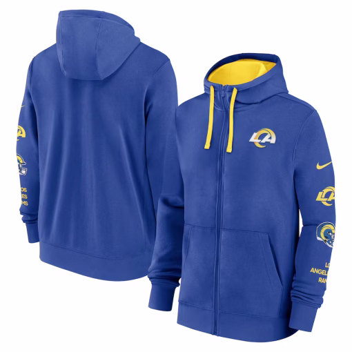 Los Angeles Rams Nike Club Full-Zip Hoodie Jacket – Royal