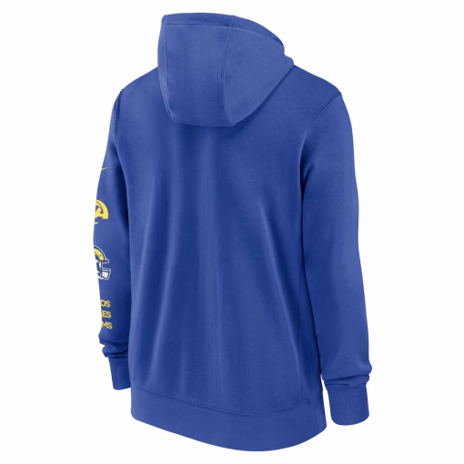 Los Angeles Rams Nike Club Full-Zip Hoodie Jacket – Royal - Image 3