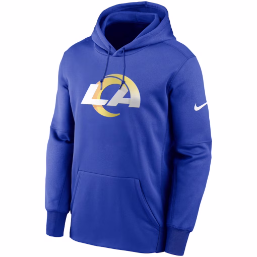 Los Angeles Rams Nike Primary Logo Therma Performance Pullover Hoodie – Royal - Image 2