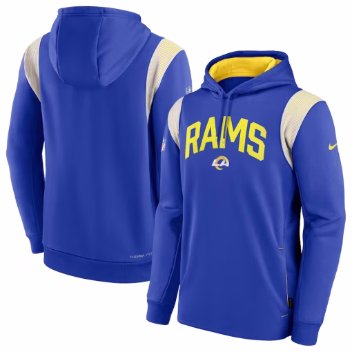 Los Angeles Rams Nike Sideline Athletic Stack Performance Pullover Hoodie – Royal