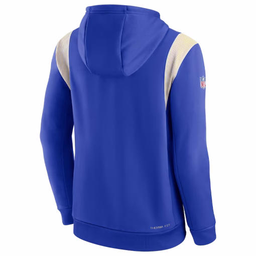 Los Angeles Rams Nike Sideline Athletic Stack Performance Pullover Hoodie – Royal - Image 3