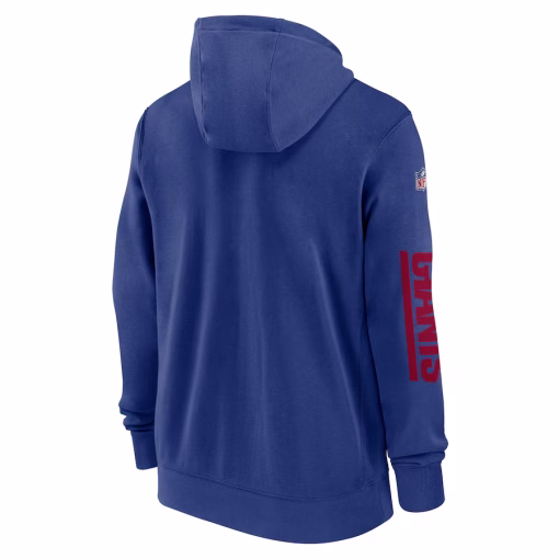New York Giants Nike 2024 Sideline Club Full-Zip Hoodie – Royal - Image 2