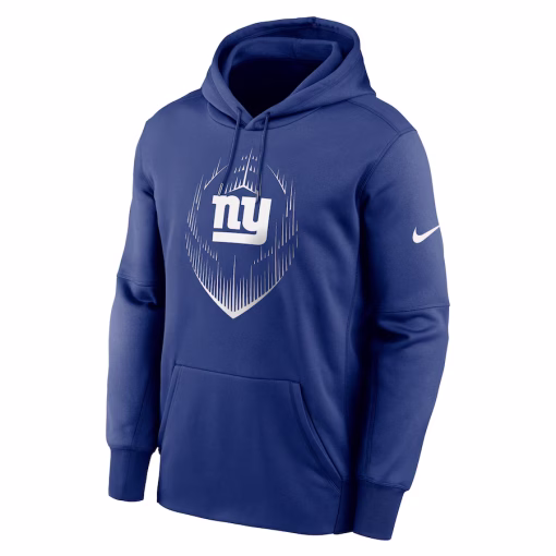 New York Giants Nike Icon Performance Pullover Hoodie – Royal - Image 3
