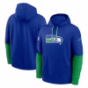 Seattle Seahawks Nike Throwback Logo Club Tri-Blend Pullover Hoodie – Royal