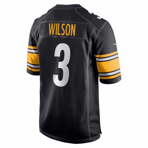 Men’s Pittsburgh Steelers Russell Wilson Nike Black Game Jersey - Image 3