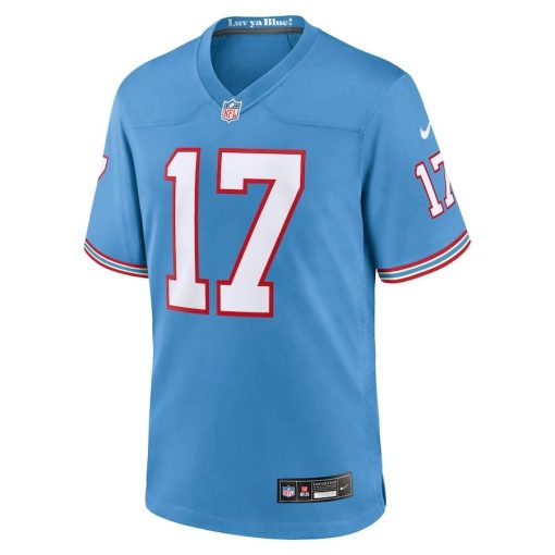 Ryan Tannehill Tennessee Titans Nike Oilers Throwback Alternate Game Player Jersey – Light Blue - Image 2