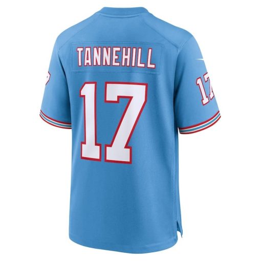 Ryan Tannehill Tennessee Titans Nike Oilers Throwback Alternate Game Player Jersey – Light Blue - Image 3