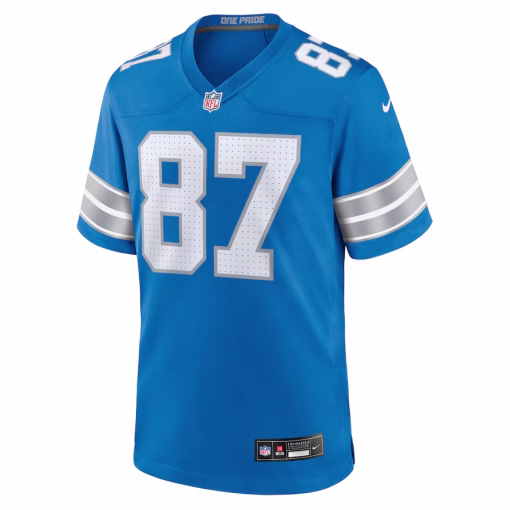 Sam LaPorta Detroit Lions Nike Game Jersey – Blue - Image 2