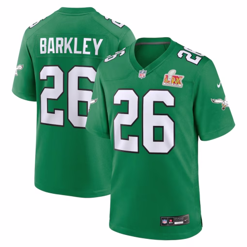 Saquon Barkley Philadelphia Eagles Nike Super Bowl LIX 2nd Alternate Game Jersey – Kelly Green