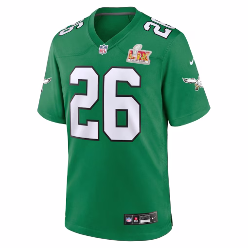 Saquon Barkley Philadelphia Eagles Nike Super Bowl LIX 2nd Alternate Game Jersey – Kelly Green - Image 2