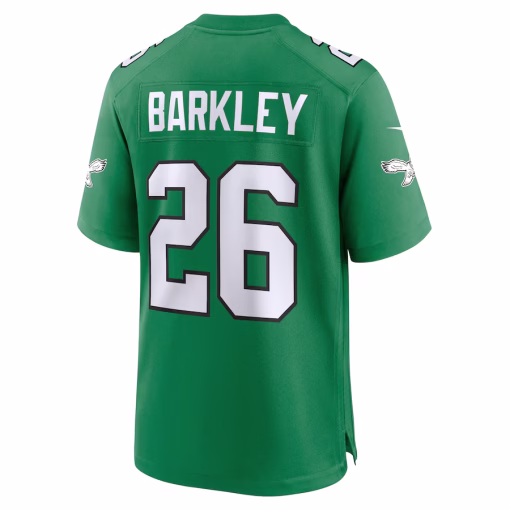 Saquon Barkley Philadelphia Eagles Nike Super Bowl LIX 2nd Alternate Game Jersey – Kelly Green - Image 3