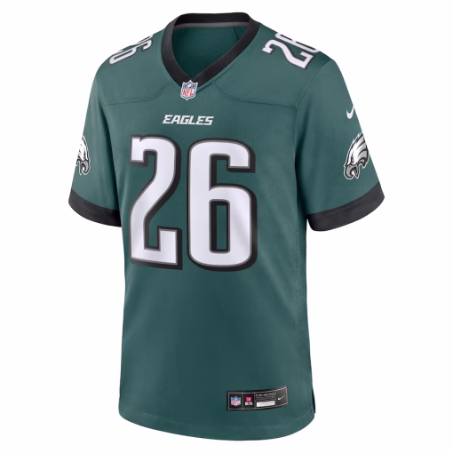 Men’s Philadelphia Eagles Saquon Barkley Nike Midnight Green Game Player Jersey - Image 2