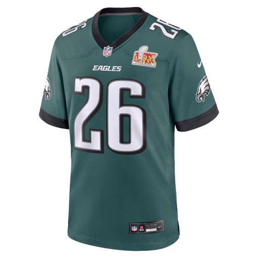 Saquon Barkley Philadelphia Eagles Nike Super Bowl LIX Game Player Jersey – Midnight Green - Image 2