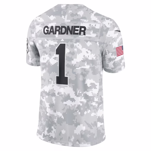 Sauce Gardner New York Jets Nike 2024 Salute to Service Limited Jersey – Arctic Camo - Image 2
