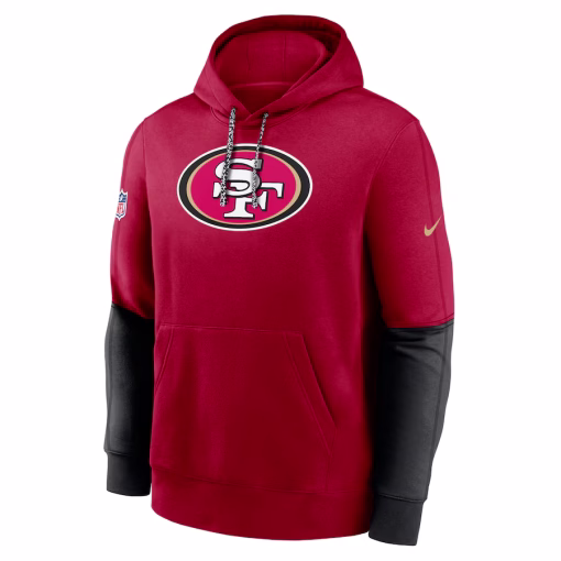San Francisco 49ers Nike 2024 Sideline Club Pullover Hoodie – Scarlet - Image 3