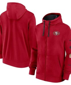 San Francisco 49ers Nike Club Full-Zip Hoodie Jacket – Scarlet
