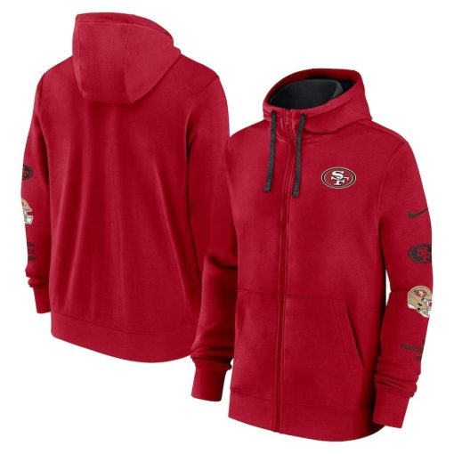 San Francisco 49ers Nike Club Full-Zip Hoodie Jacket – Scarlet