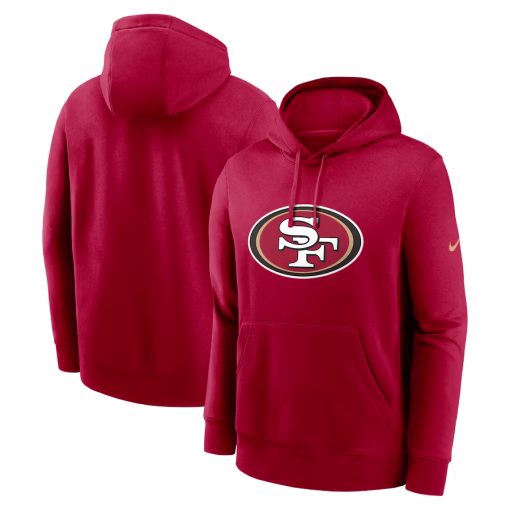 San Francisco 49ers Nike Club Logo Pullover Hoodie – Scarlet
