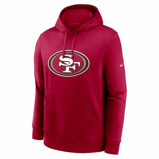 San Francisco 49ers Nike Club Logo Pullover Hoodie – Scarlet - Image 2