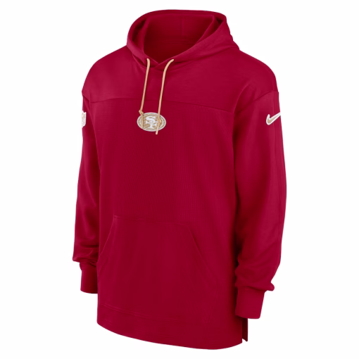 San Francisco 49ers Nike Sideline Jersey Performance Pullover Hoodie – Scarlet - Image 2