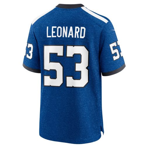 Shaquille Leonard Indianapolis Colts Nike Indiana Nights Alternate Game Jersey – Royal - Image 3
