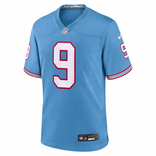 Steve McNair Tennessee Titans Nike Oilers Throwback Retired Player Game Jersey – Light Blue - Image 2