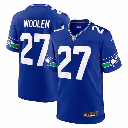 Tariq Woolen Seattle Seahawks Nike Throwback Player Game Jersey – Royal